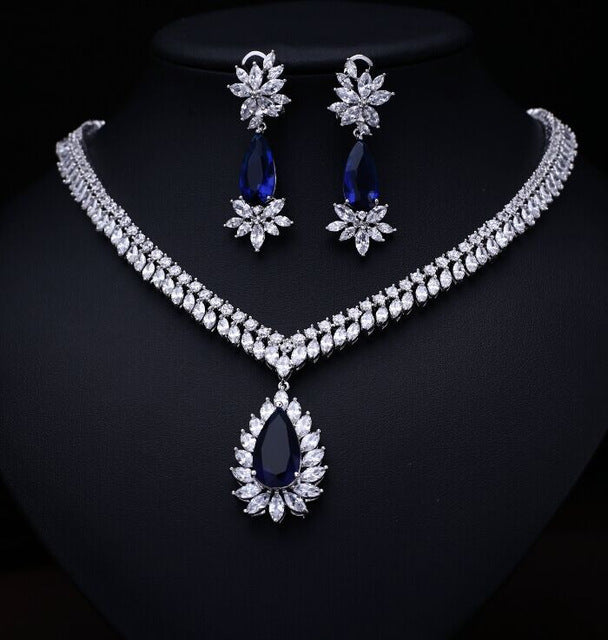 Bridal Necklace Set with AAA Zircon Earrings