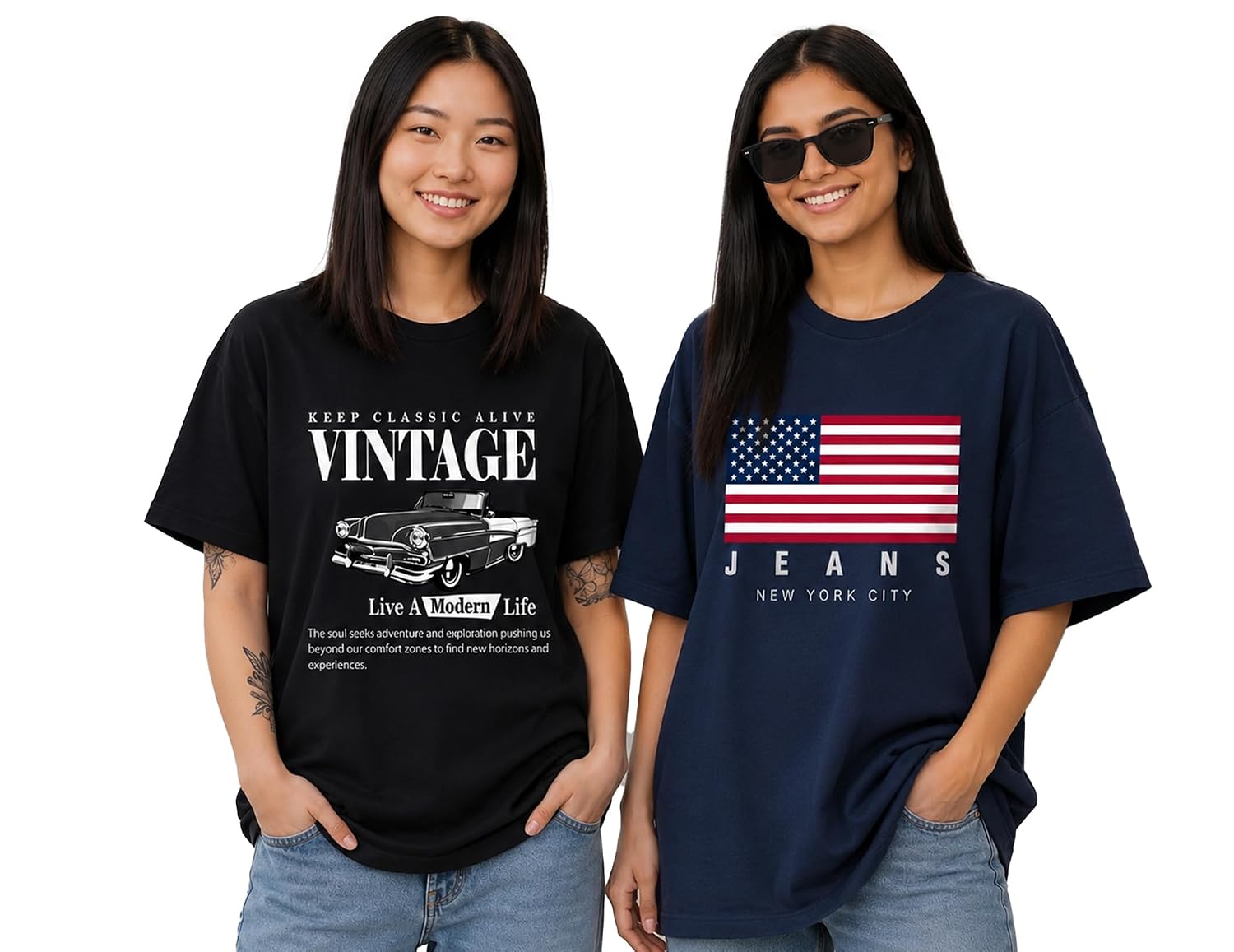 AUSK Oversized T-Shirt for Womens || Graphic Front Printed Loose fit Womens Tshirt
