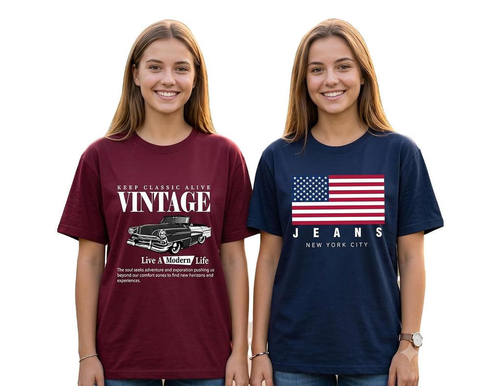 AUSK Oversized T-Shirt for Womens || Graphic Front Printed Loose fit Womens Tshirt