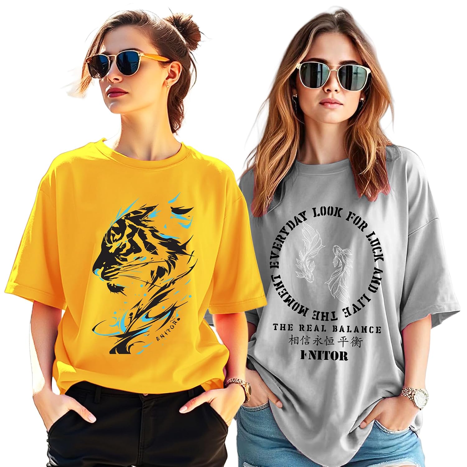 AUSK Oversized T-Shirt for Womens || Graphic Front Printed Loose fit Womens Tshirt